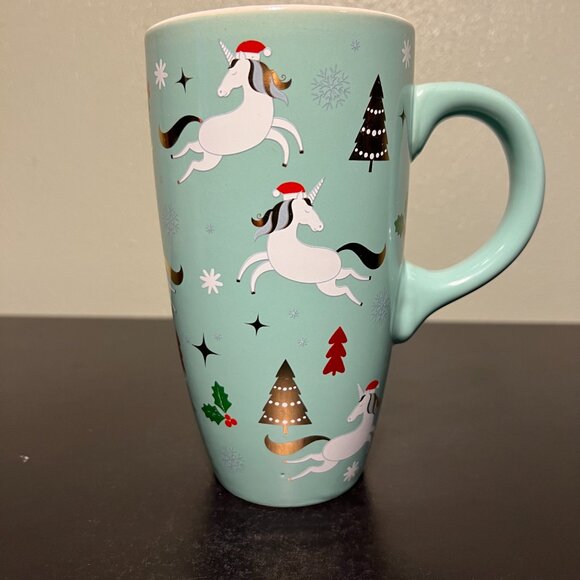 Sheffield Home UNICORN Travel Mug w/ Metallic Gold Accents & Lid  ~ Christmas - Picture 3 of 11
